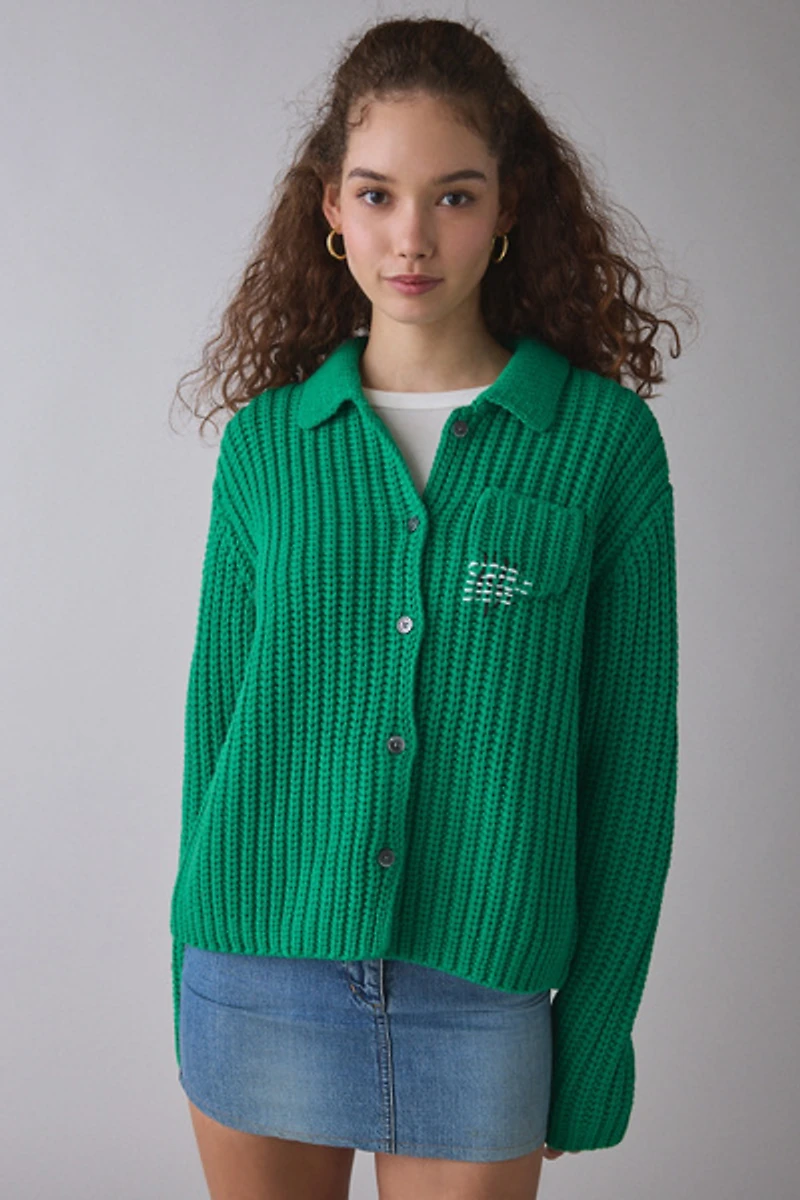 OBEY Julian Button Down Oversized Sweater