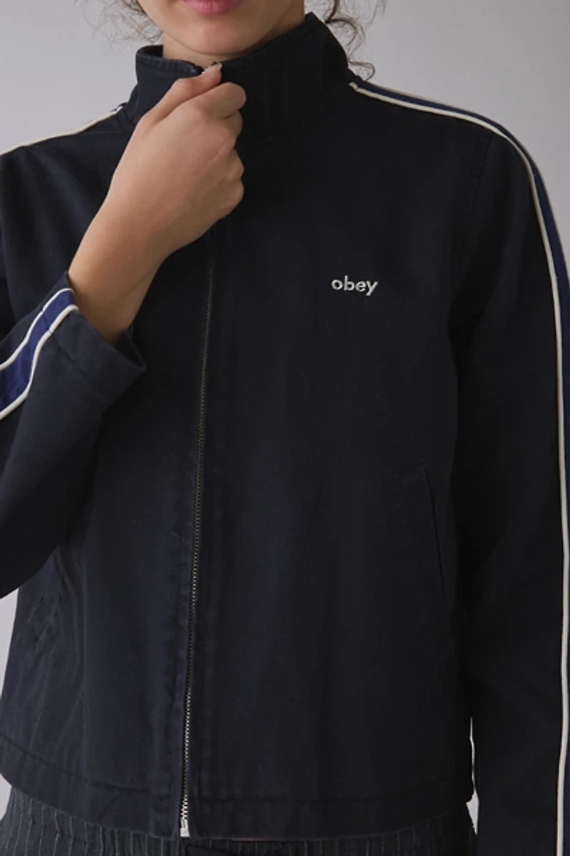 OBEY Astrid Stripe Full-Zip Denim Jacket