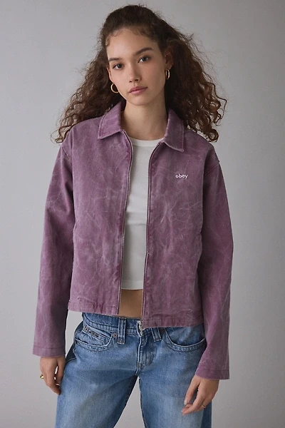 OBEY Donovan Tulip Wrinkle Wash Zip-Front Chore Jacket