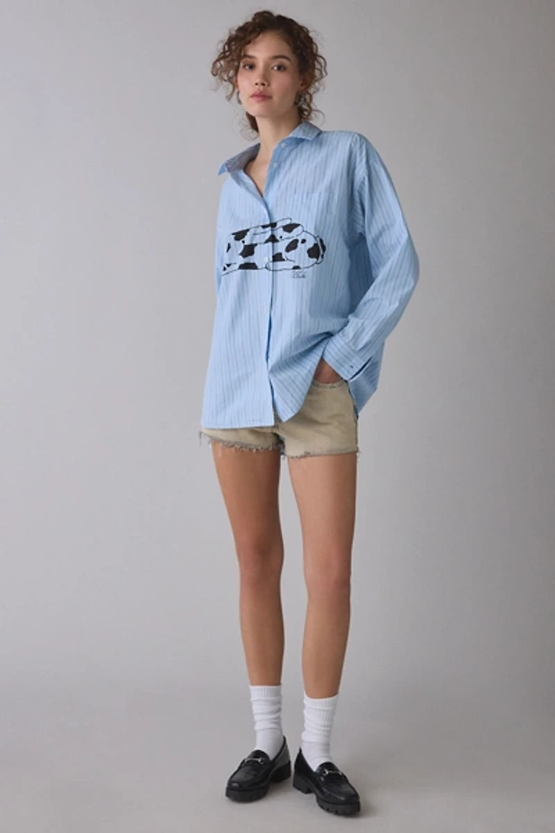 OBEY Beverly Graphic Long Sleeve Button-Down Shirt