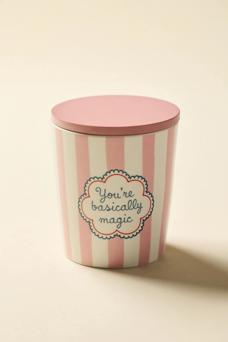 Striped Ceramic 7 oz Scented Candle
