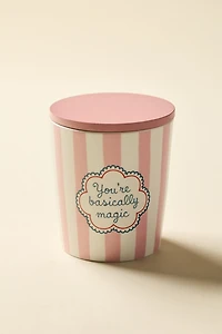 Striped Ceramic 7 oz Scented Candle