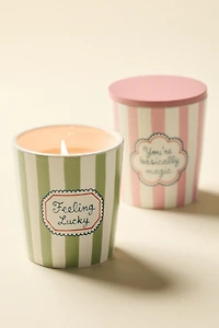 Striped Ceramic 7 oz Scented Candle
