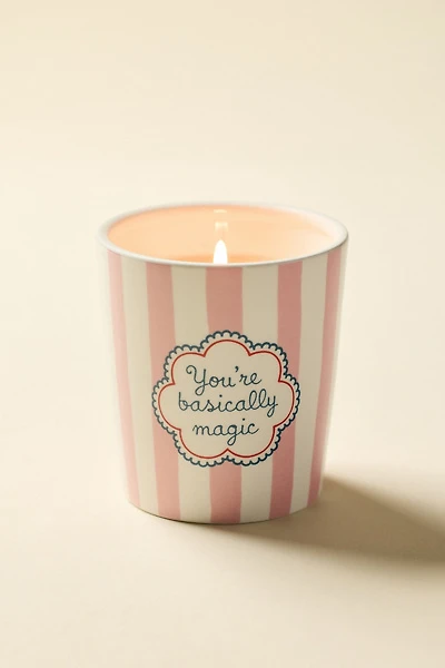 Striped Ceramic 7 oz Scented Candle