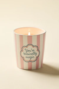 Striped Ceramic 7 oz Scented Candle