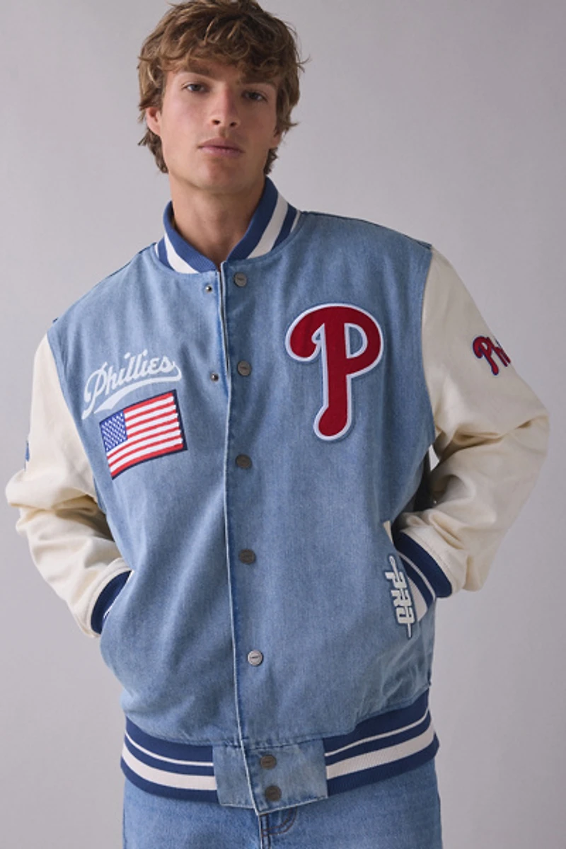 Pro Standard MLB Philadelphia Phillies Denim Varsity Jacket