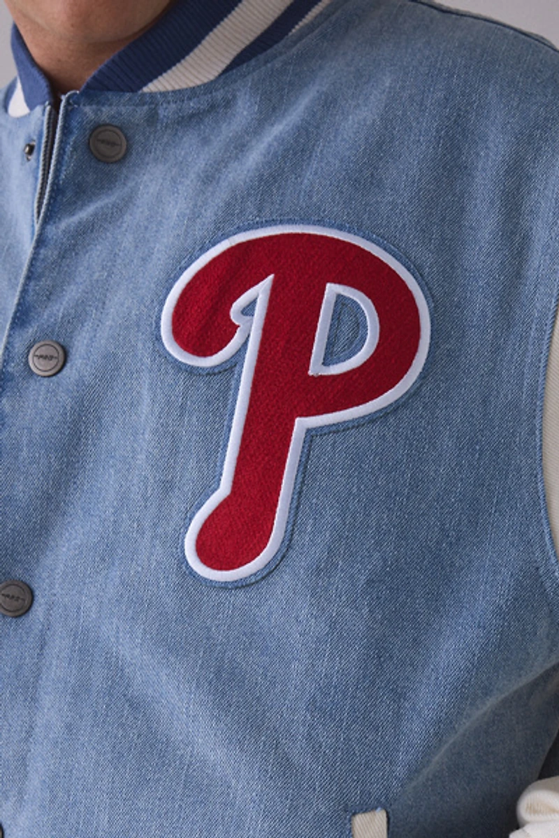 Pro Standard MLB Philadelphia Phillies Denim Varsity Jacket