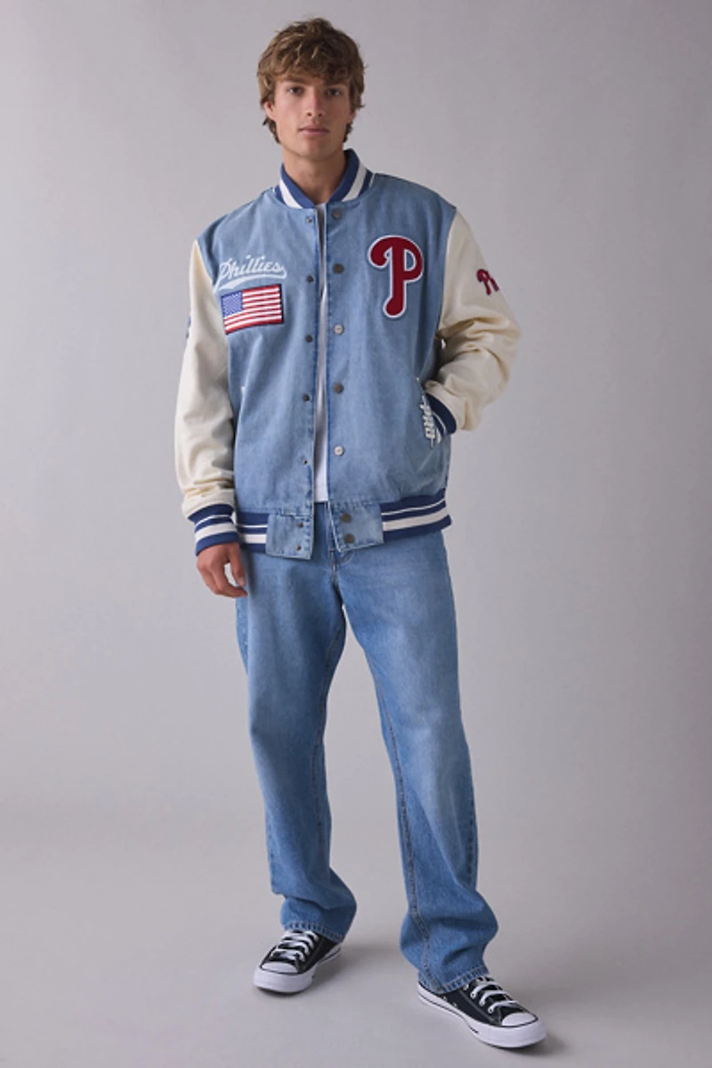 Pro Standard MLB Philadelphia Phillies Denim Varsity Jacket