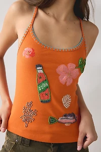 Kimchi Blue Pearl Tide Beaded Graphic Cami