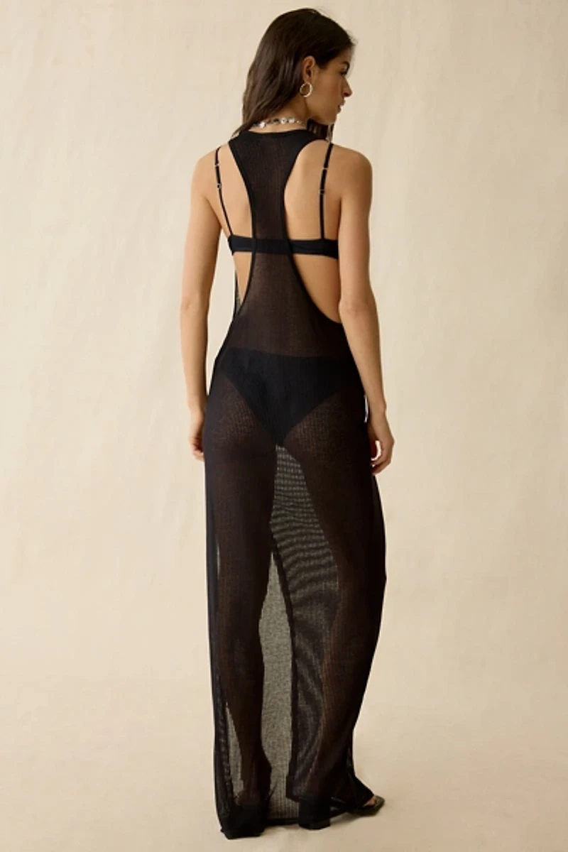 Out From Under Aruba Sheer Mesh Side-Slit Maxi Dress