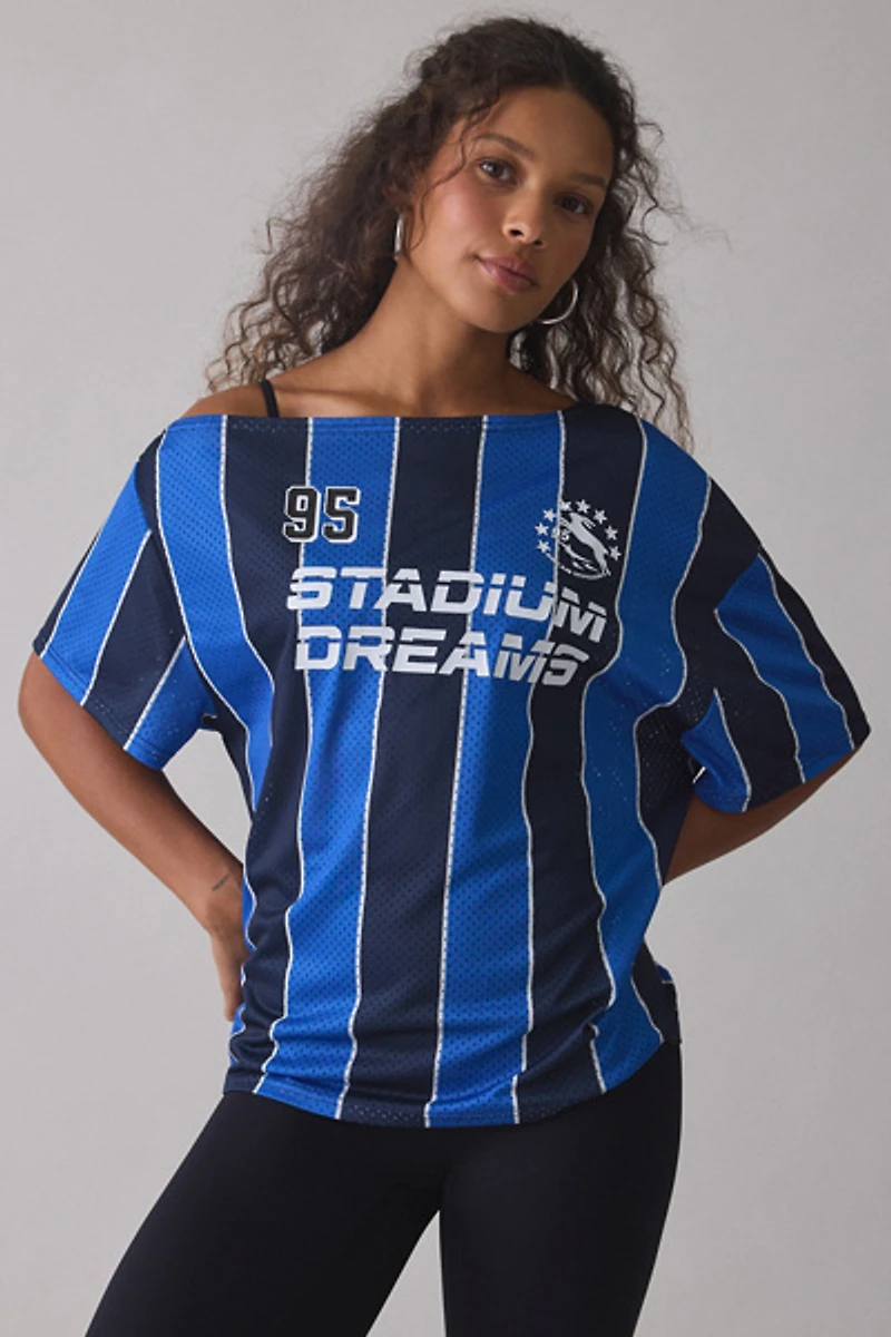 BDG Futbol Graphic Off-The-Shoulder Jersey Tee