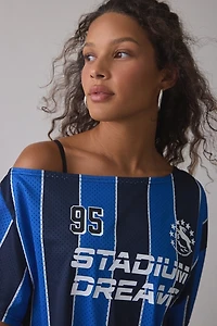 BDG Futbol Graphic Off-The-Shoulder Jersey Tee
