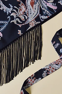 Fringe Trim Triangle Scarf