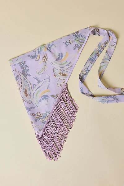 Fringe Trim Triangle Scarf