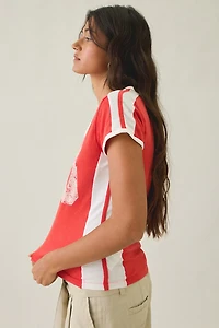 BDG 33 Jersey Graphic V-Neck Baby Tee