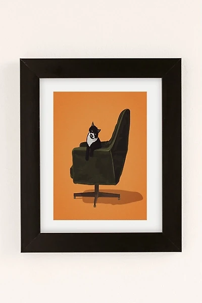 Artcatillustrated Cats On Chairs Collection 4 Art Print