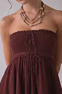 Kimchi Blue Washed Ashore Strapless Babydoll Mini Dress
