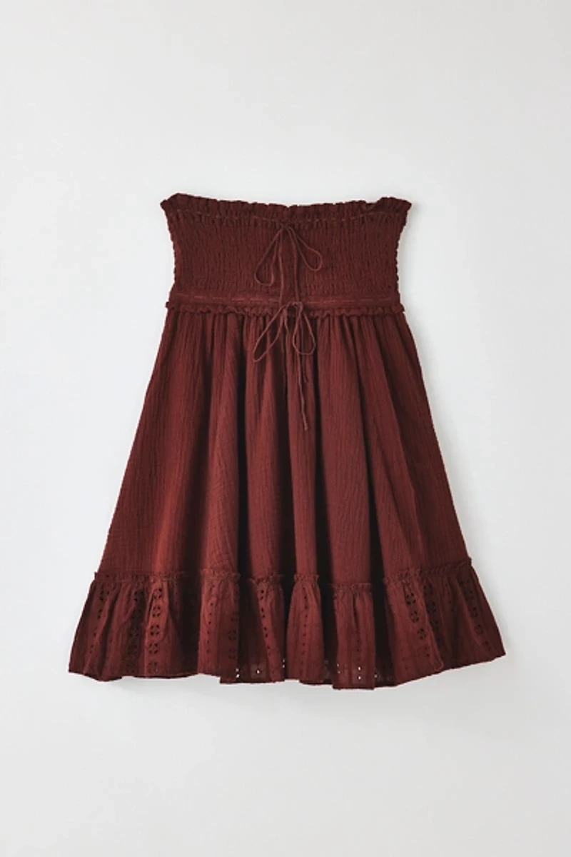 Kimchi Blue Washed Ashore Strapless Babydoll Mini Dress