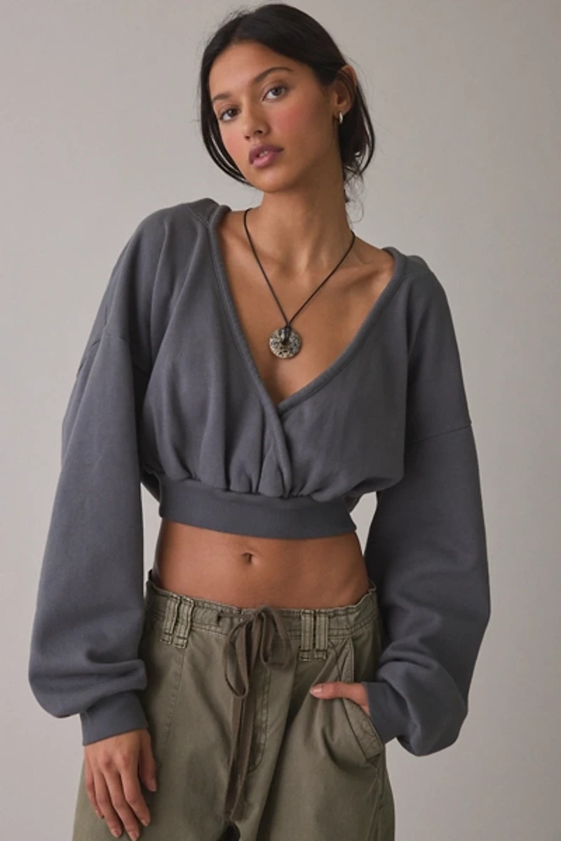Out From Under Shore Up + Surplice Cropped Hoodie Sweatshirt