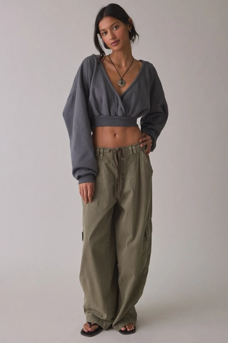 Out From Under Shore Up + Surplice Cropped Hoodie Sweatshirt