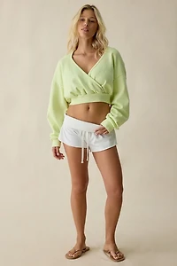 Out From Under Shore Up + Surplice Cropped Hoodie Sweatshirt