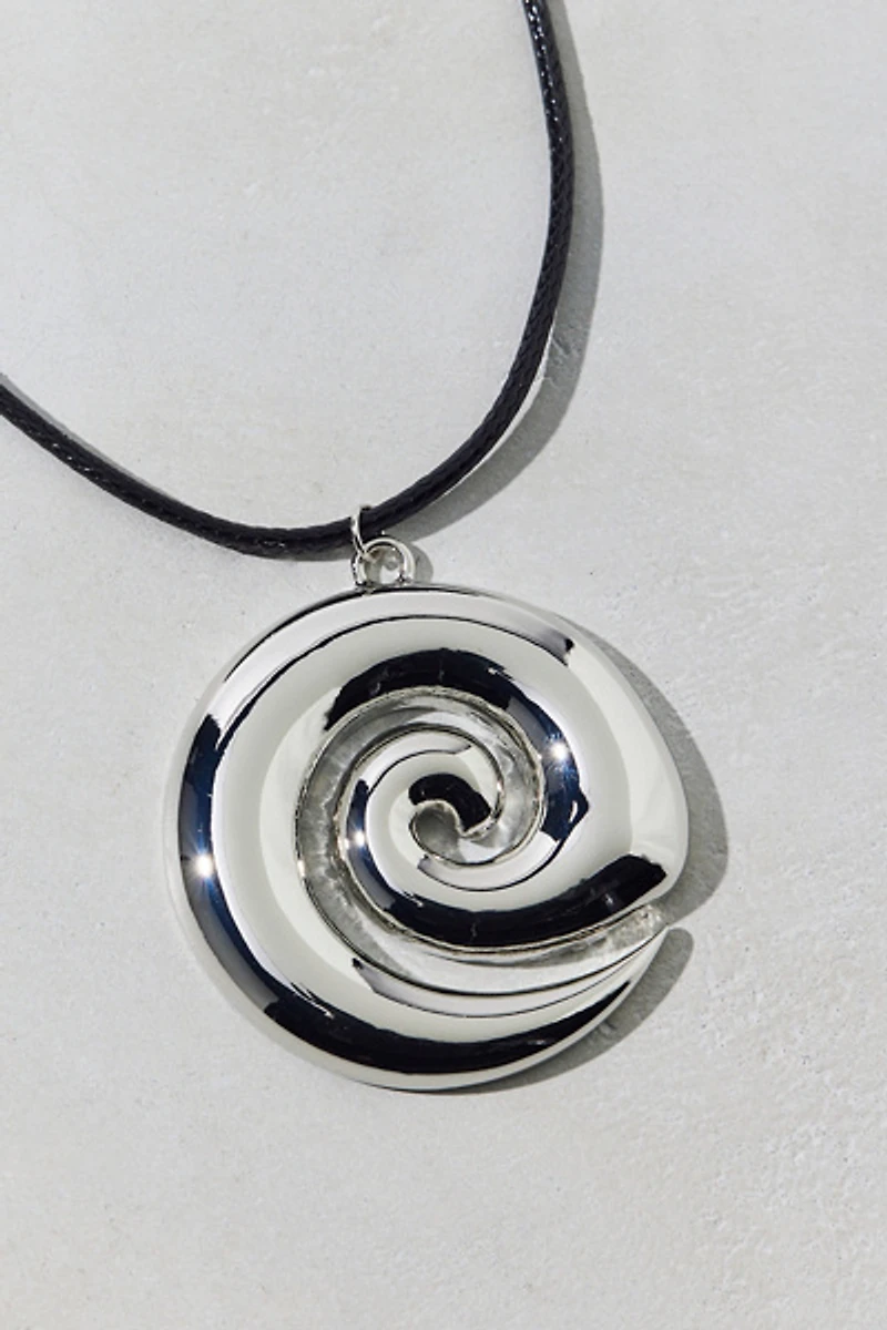 Swirl Pendant Corded Necklace