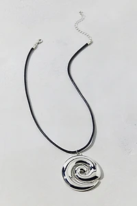 Swirl Pendant Corded Necklace