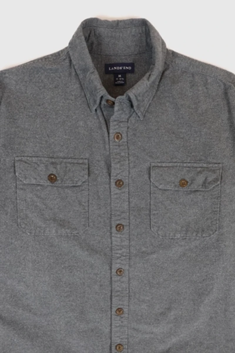 Vintage Land's End Flannel Button-Down Shirt