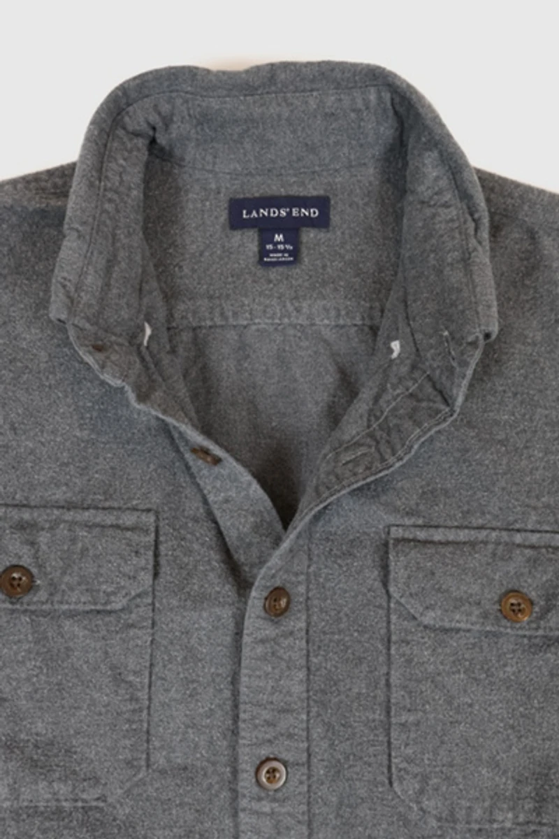 Vintage Land's End Flannel Button-Down Shirt