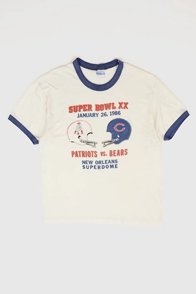 Vintage 1986 Super Bowl XX Threadbare Ringer Tee