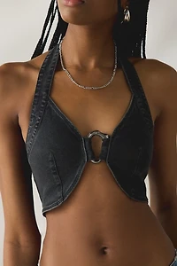 UO Got Away O-Ring Halter Neck Cropped Vest