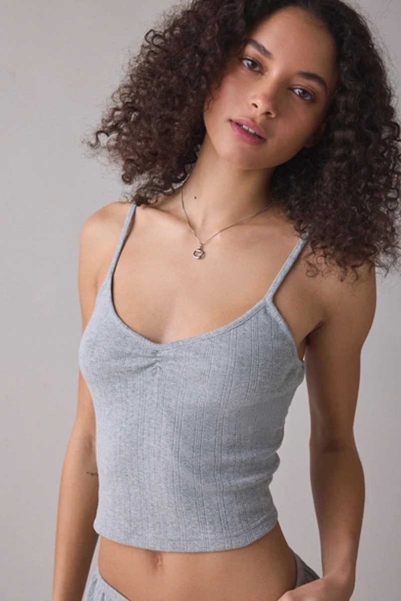 Out From Under Iris Pointelle Knit Cami + Shortie 2-Piece PJ Set