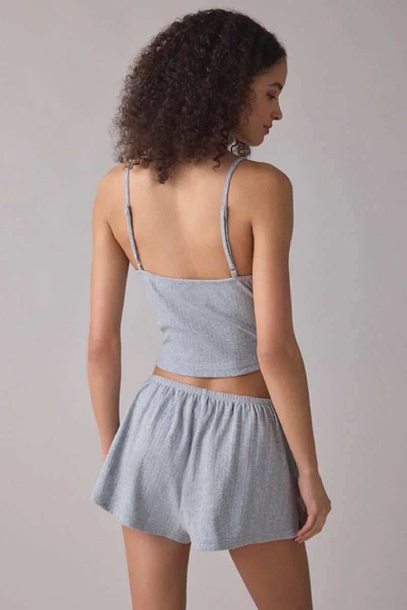 Out From Under Iris Pointelle Knit Cami + Shortie 2-Piece PJ Set