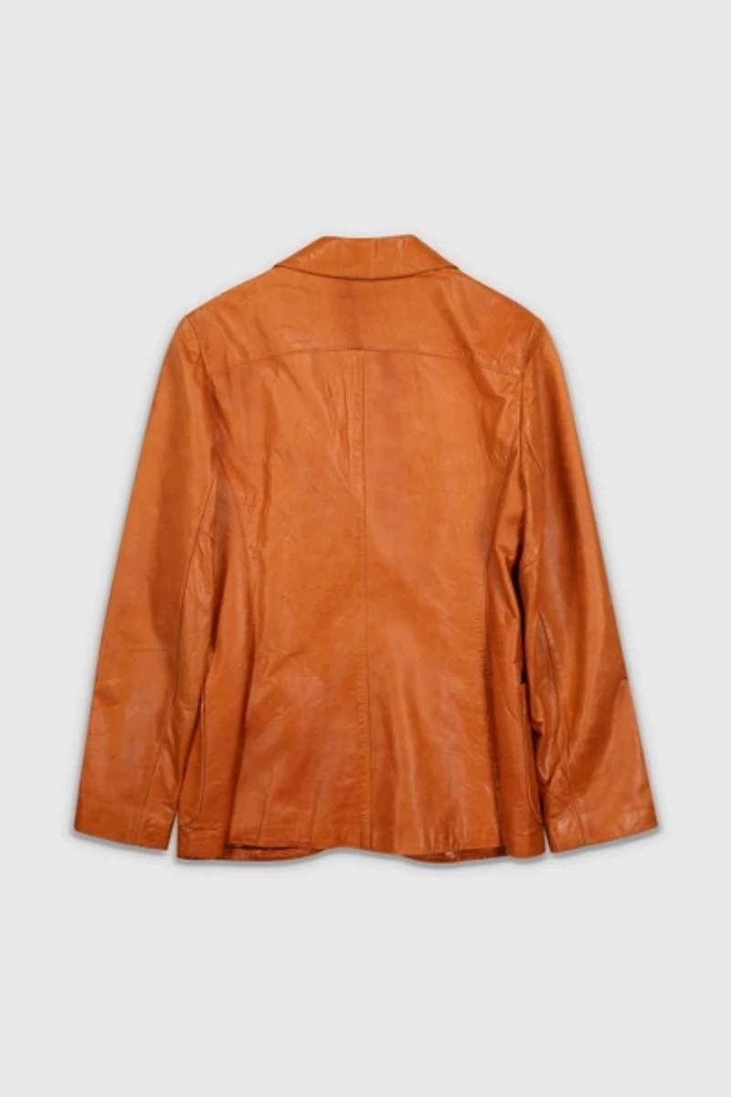 Vintage 90s Caramel Leather Blazer