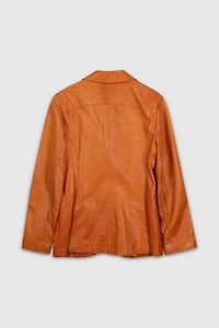 Vintage 90s Caramel Leather Blazer