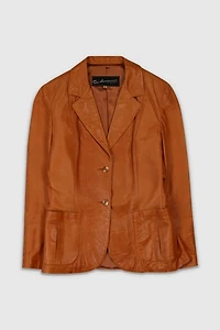 Vintage 90s Caramel Leather Blazer