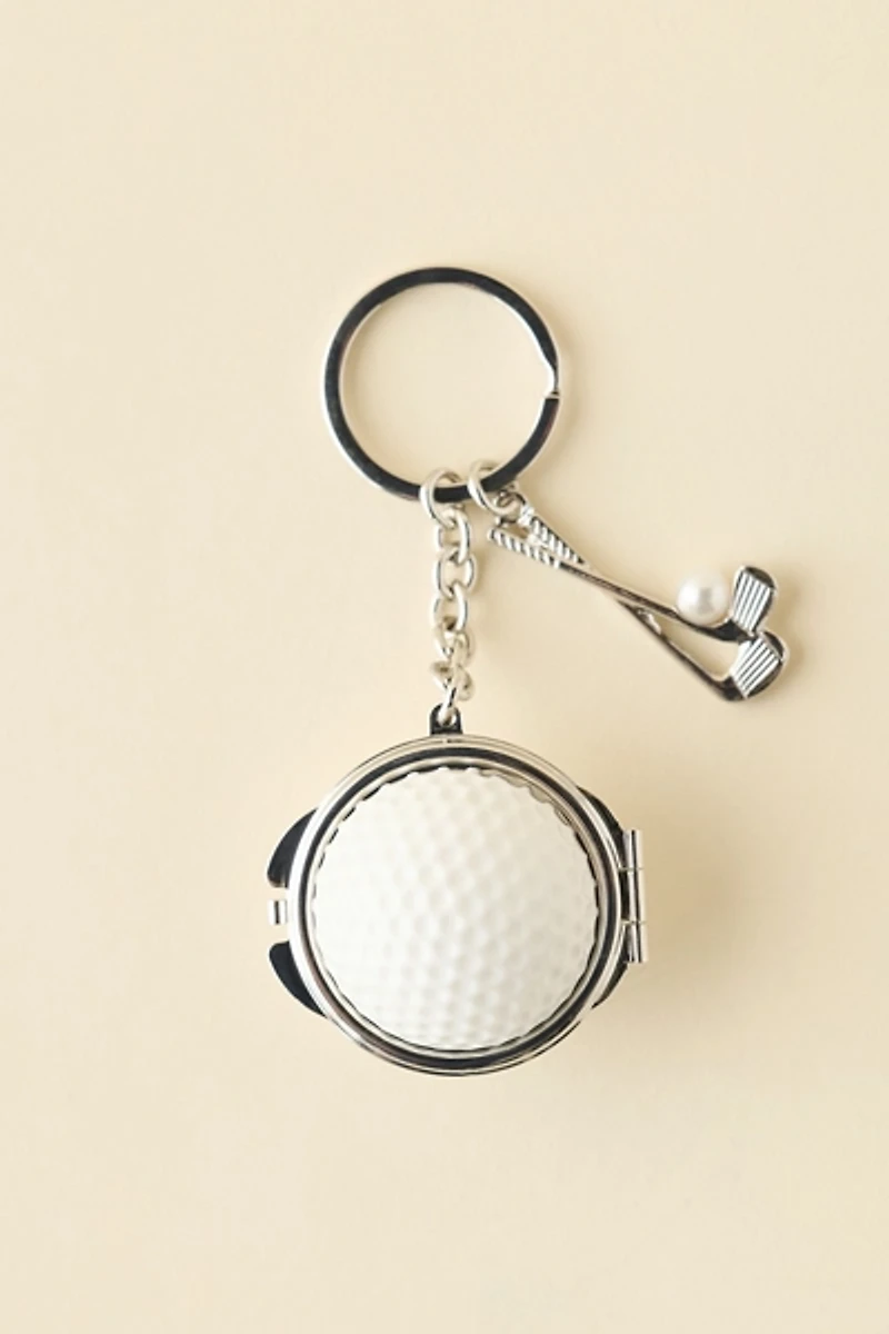 Golf Ball Compact Mirror Keychain