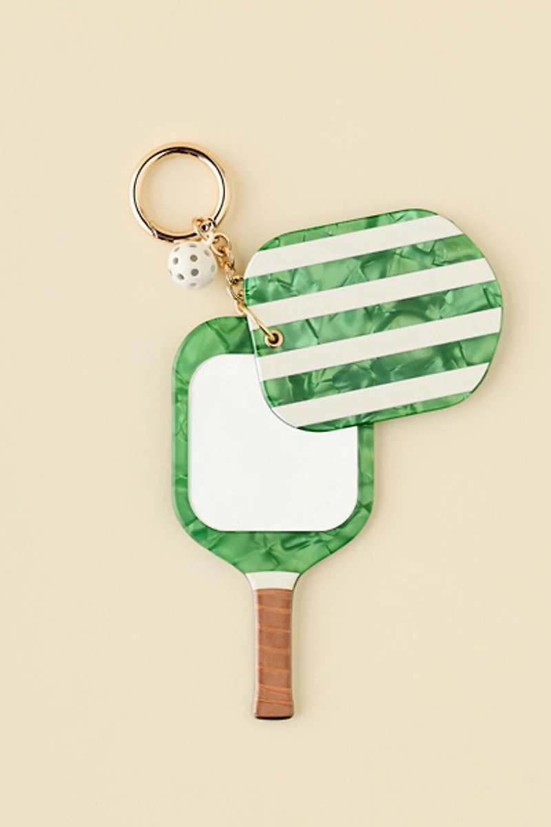 Pickleball Paddle Mirror Keychain