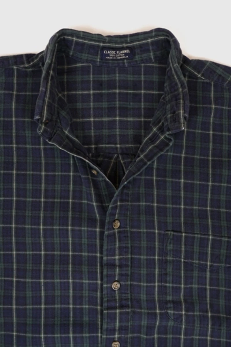 Vintage Plaid Button-Down Plaid Shirt