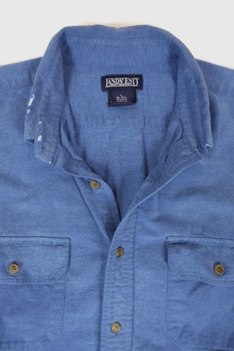 Vintage Land's End Frayed Button-Down Shirt