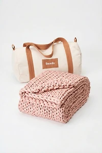 Bearaby Cotton Knitted 5-lb Weighted Travel Blanket