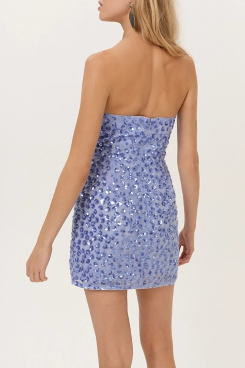 For Love & Lemons Saltwater Sequin Strapless Mini Dress