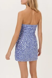 For Love & Lemons Saltwater Sequin Strapless Mini Dress