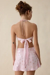 For Love & Lemons Cosmo Paillette Sequin Halter Neck Top