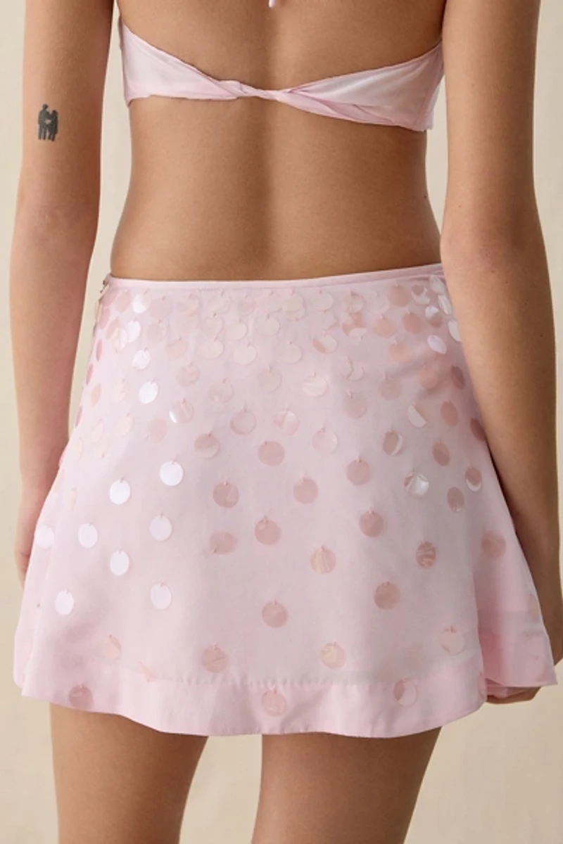 For Love & Lemons Cosmo Paillette Sequin Mini Skirt