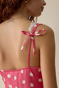 For Love & Lemons Lillian Pink Polka Dot Mini Dress
