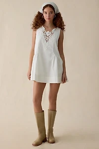For Love & Lemons Nicola Lace Applique Babydoll Mini Dress