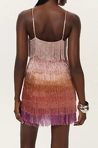For Love & Lemons Tropic Crush Beaded Fringe Mini Dress
