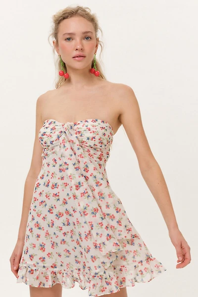 For Love & Lemons Teagan Floral Strapless Mini Dress