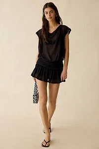 Out From Under Aruba Sheer Mesh Off-Shoulder Romper